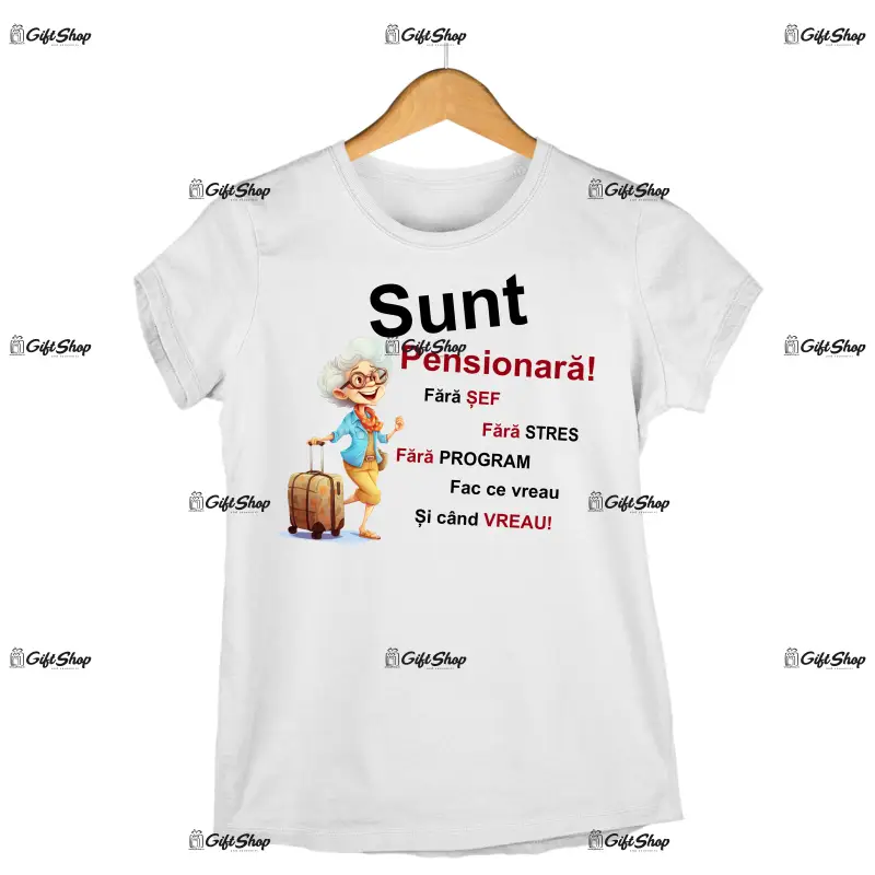 Sunt pensionara fara sef, tricou cu mesaj, tgs1252